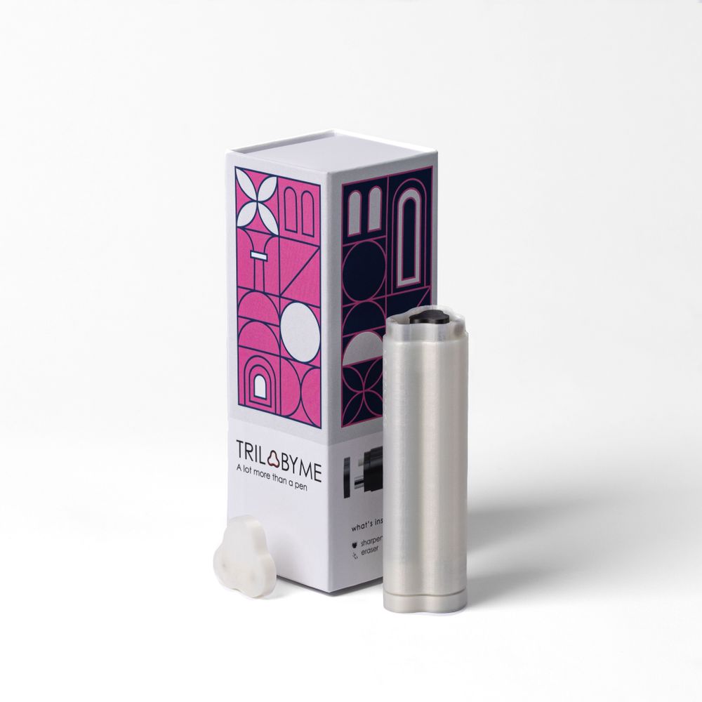 Stationery - Portable all-in-one case TRILObyME with refills (Blue, Pink, White) - EGOUNDESIGN