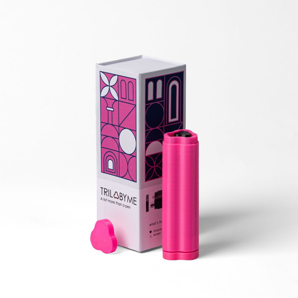 Stationery - Portable all-in-one case TRILObyME with refills (Blue, Pink, White) - EGOUNDESIGN