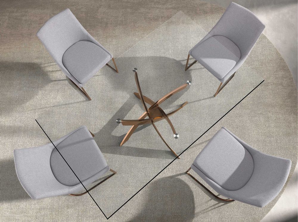 Dining Tables - Rectangular dining table in tempered glass and pink steel - ANGEL CERDÁ