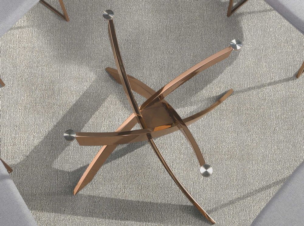 Dining Tables - Round dining table tempered glass and pink steel - ANGEL CERDÁ