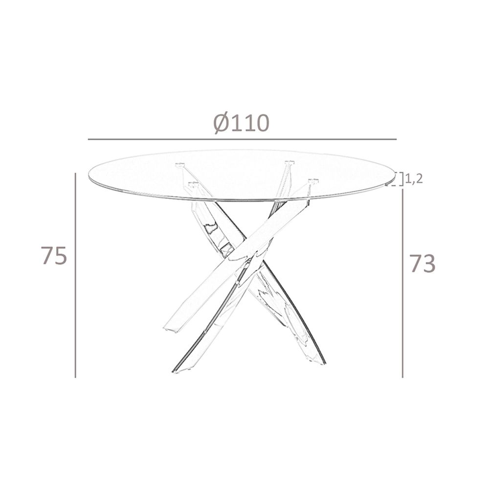 Dining Tables - Round dining table tempered glass and pink steel - ANGEL CERDÁ