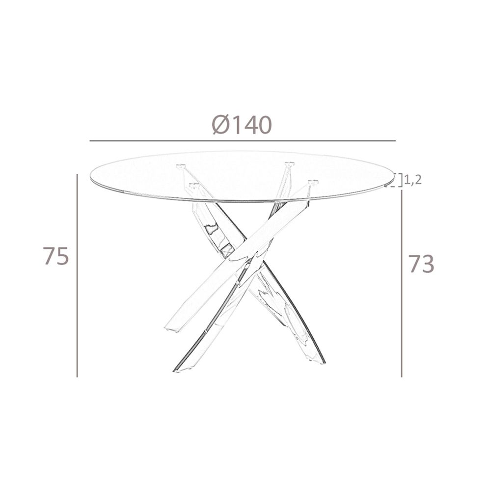 Dining Tables - Round dining table tempered glass and pink steel - ANGEL CERDÁ