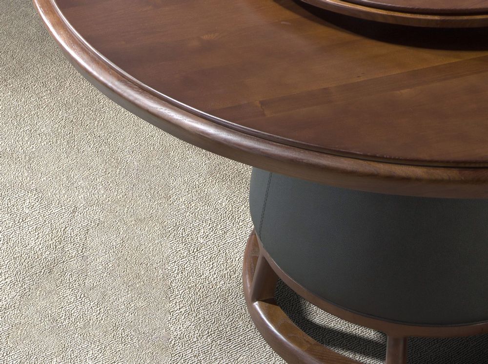 Dining Tables - Round dining table dark walnut and wood - ANGEL CERDÁ