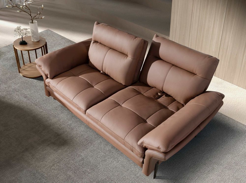 Sofas - Brown leather 2-seater sofa - ANGEL CERDÁ
