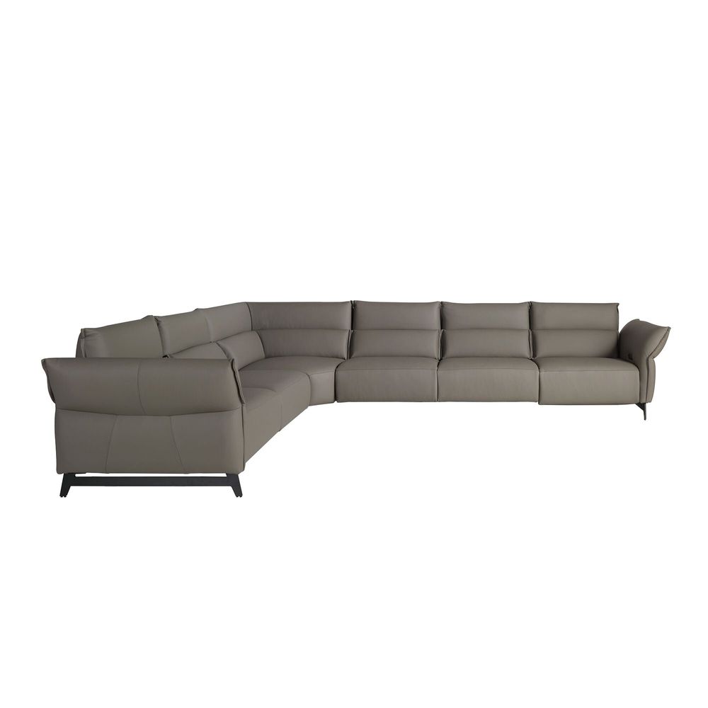 Sofas - Dark grey leather modular relax corner sofa - ANGEL CERDÁ