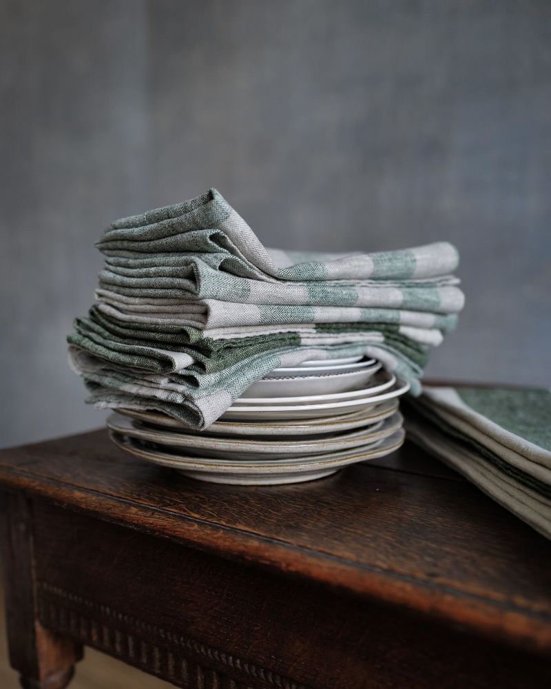 Nappes - Linge de table en lin rayé fait main par LinenMe - LINENME