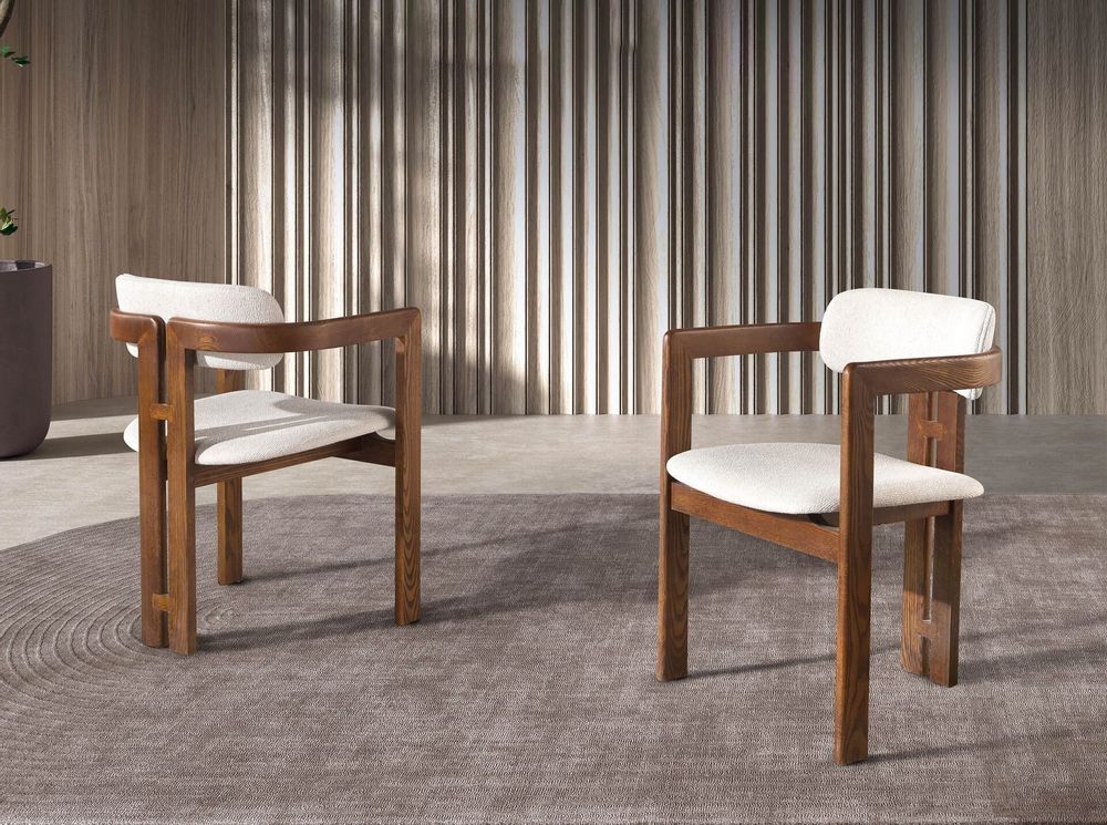 Chairs - Off-white fabric chair - ANGEL CERDÁ