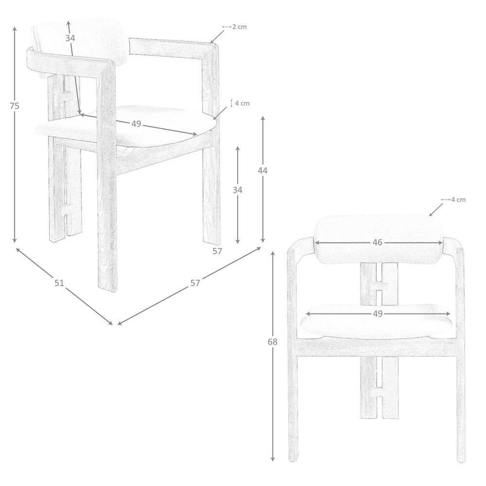 Chairs - Off-white fabric chair - ANGEL CERDÁ