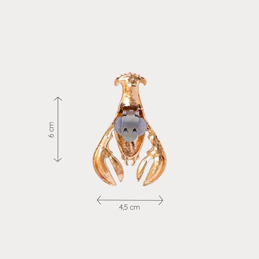 Bijoux - bijou broche CLAP EYMARD le homard COOK RED - rouge et or - CLAP PARIS