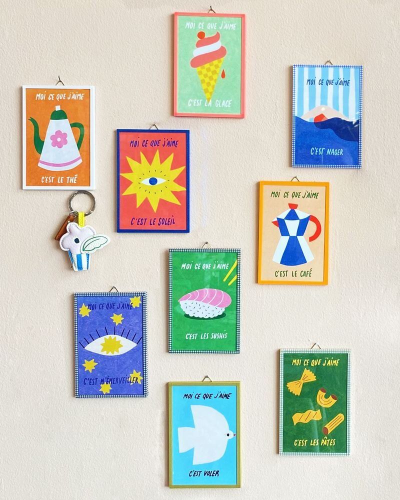 Autres décorations murales - Illustrations encadrées "Moi ce que j'aime" - MOI CE QUE J'AIME