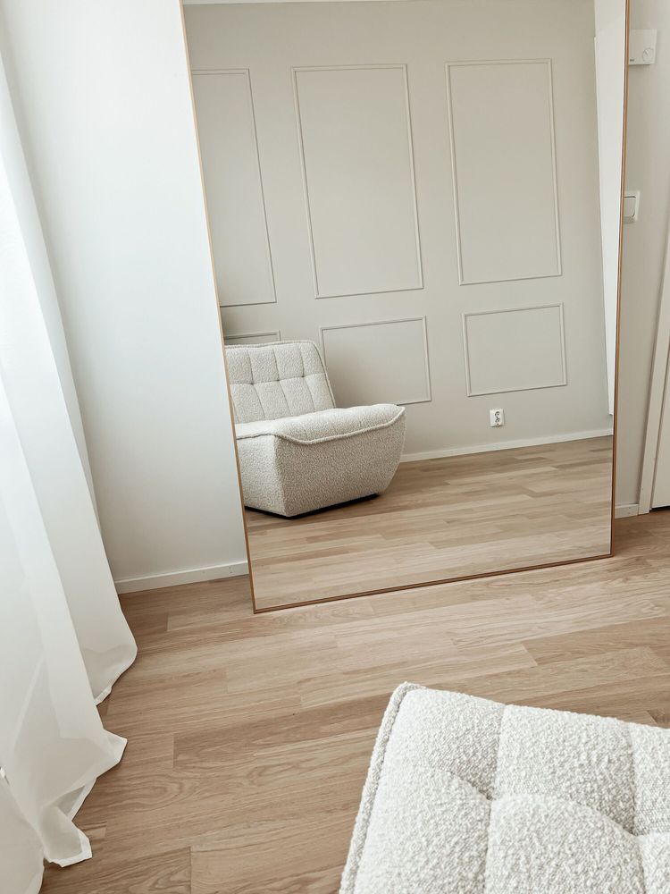 Mirrors - Extra Large Full Length Mirror With Gold Frame (110x210cm) - SCANDINAVIAN GLASSFACTORY