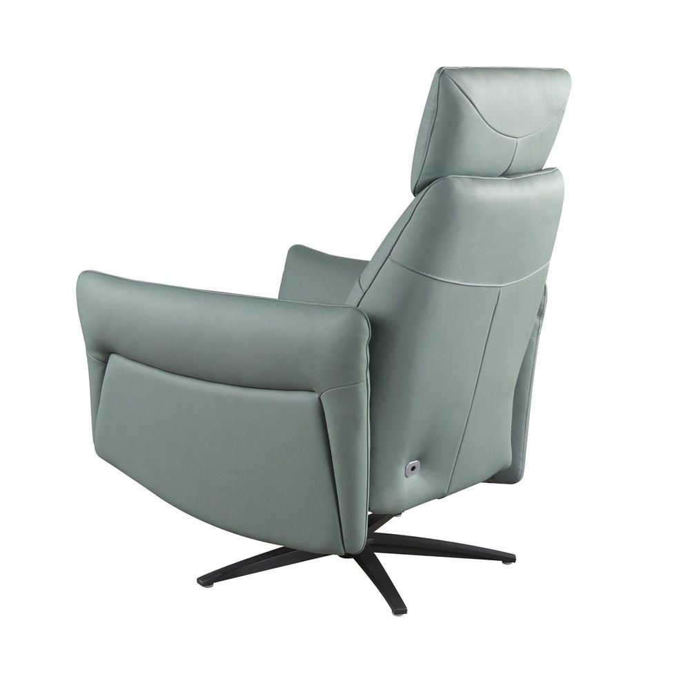 Armchairs - Turquoise green leather swivel relax armchair - ANGEL CERDÁ