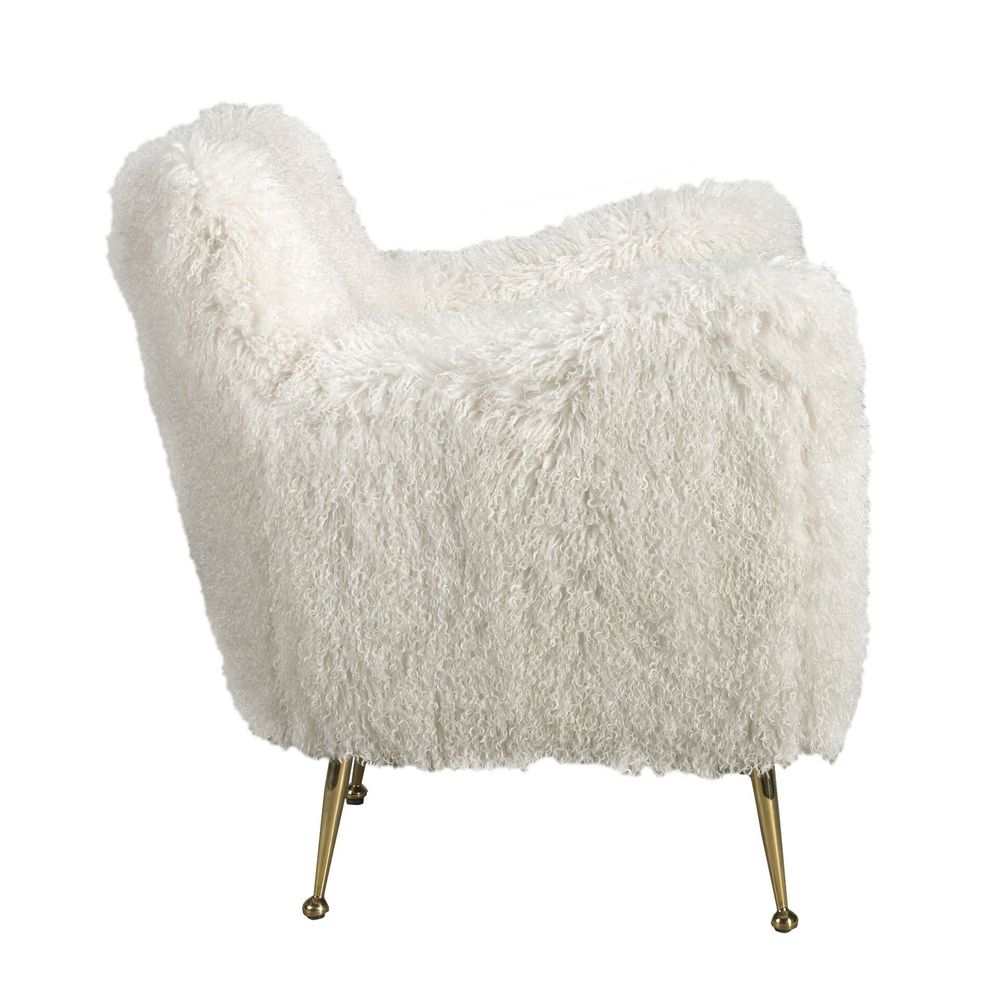 Fauteuils - Fauteuil en tissu blanc à poils longs - ANGEL CERDÁ