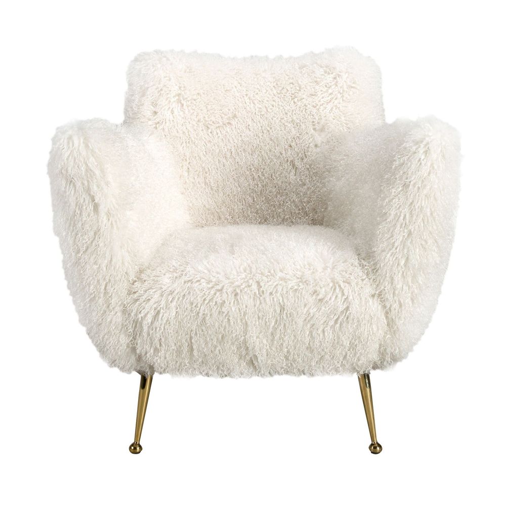 Fauteuils - Fauteuil en tissu blanc à poils longs - ANGEL CERDÁ