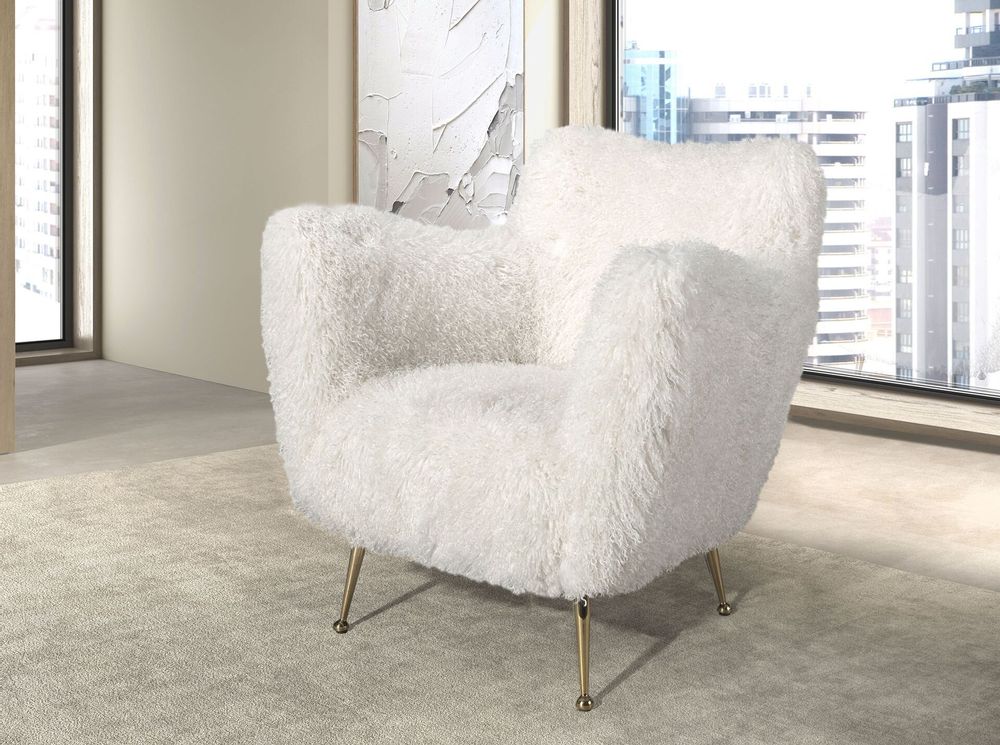 Fauteuils - Fauteuil en tissu blanc à poils longs - ANGEL CERDÁ