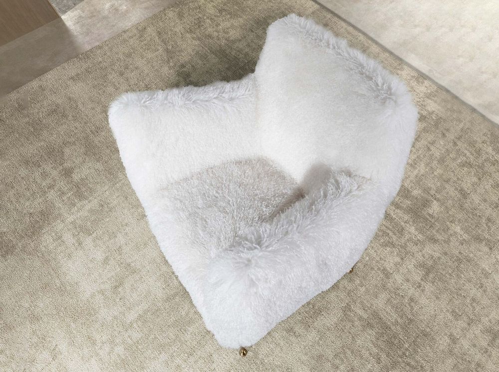 Fauteuils - Fauteuil en tissu blanc à poils longs - ANGEL CERDÁ