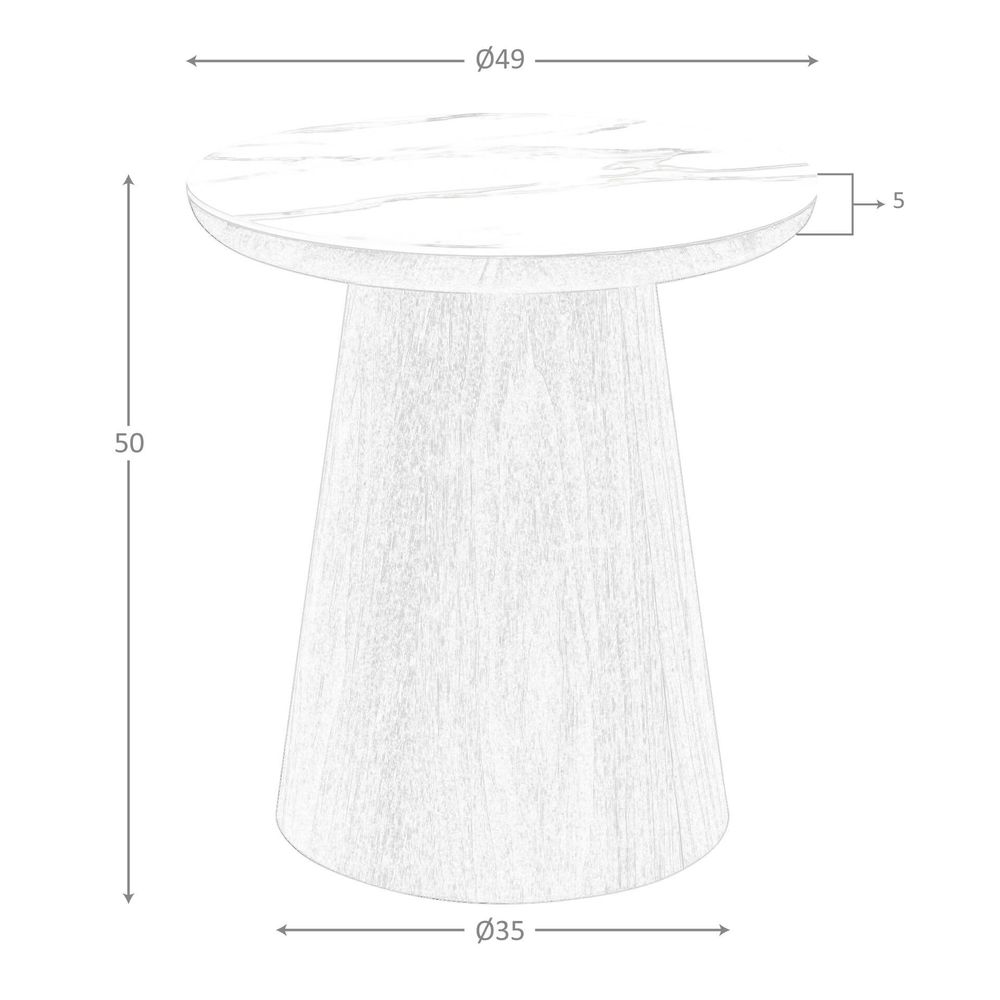 Coffee tables - Porcelain marble and walnut round corner table - ANGEL CERDÁ