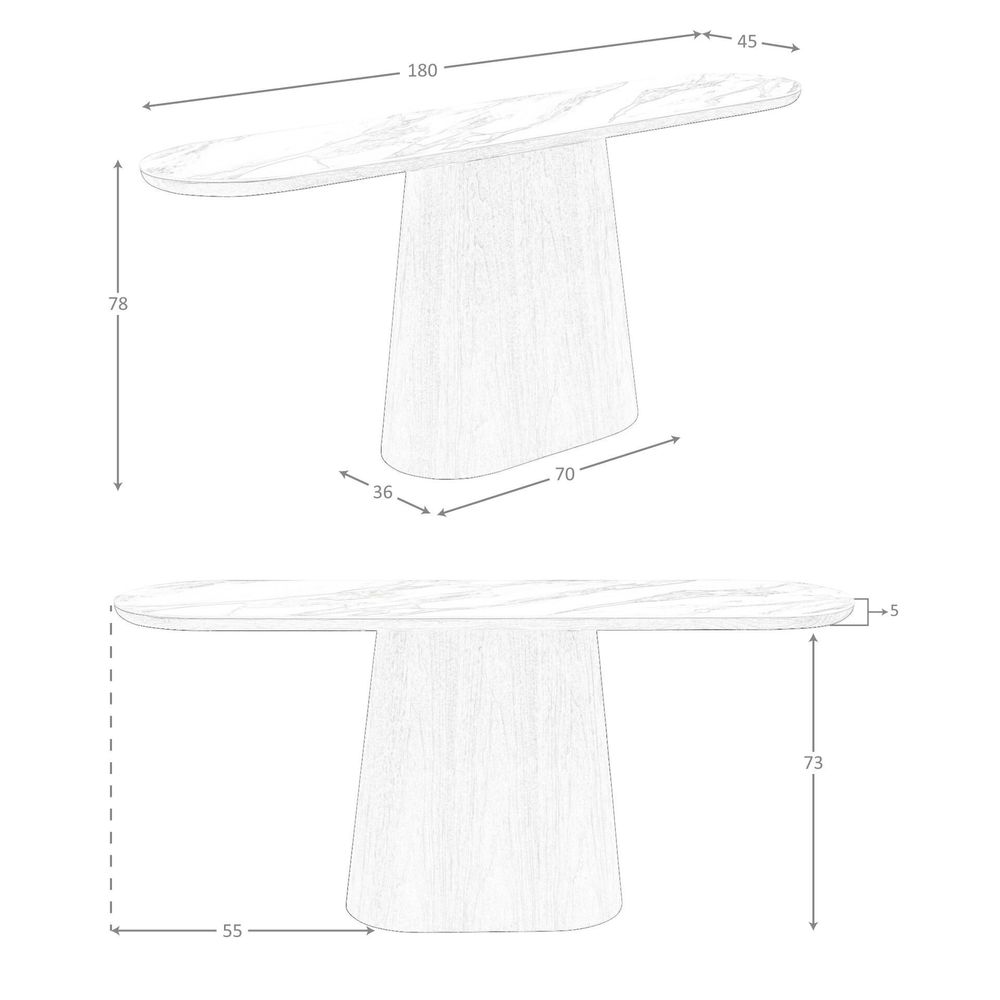 Consoles - Table console ovale demi-ronde en porcelaine et noyer - ANGEL CERDÁ