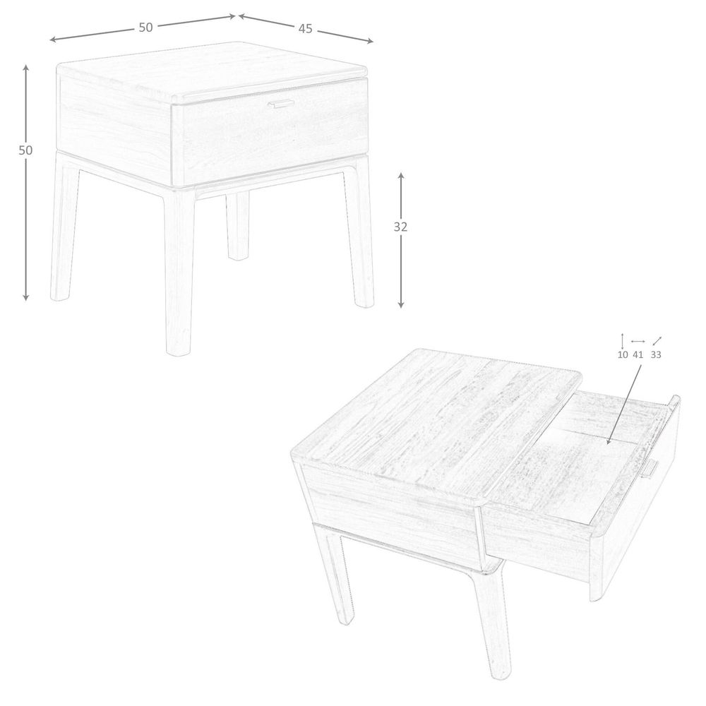 Tables de nuit - Table de chevet en noyer - ANGEL CERDÁ