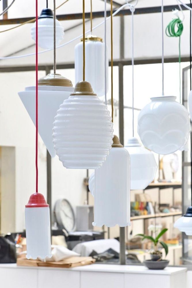 Outdoor hanging lights - “Opaline” pendant lights - BOBOBOOM & JEUDI