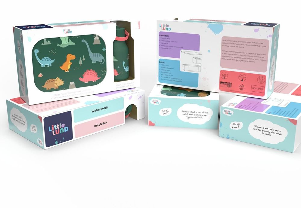 Repas pour enfant - Coffret cadeau avec boîte à lunch et bouteille pour enfants - LUND DESIGN HOUSE
