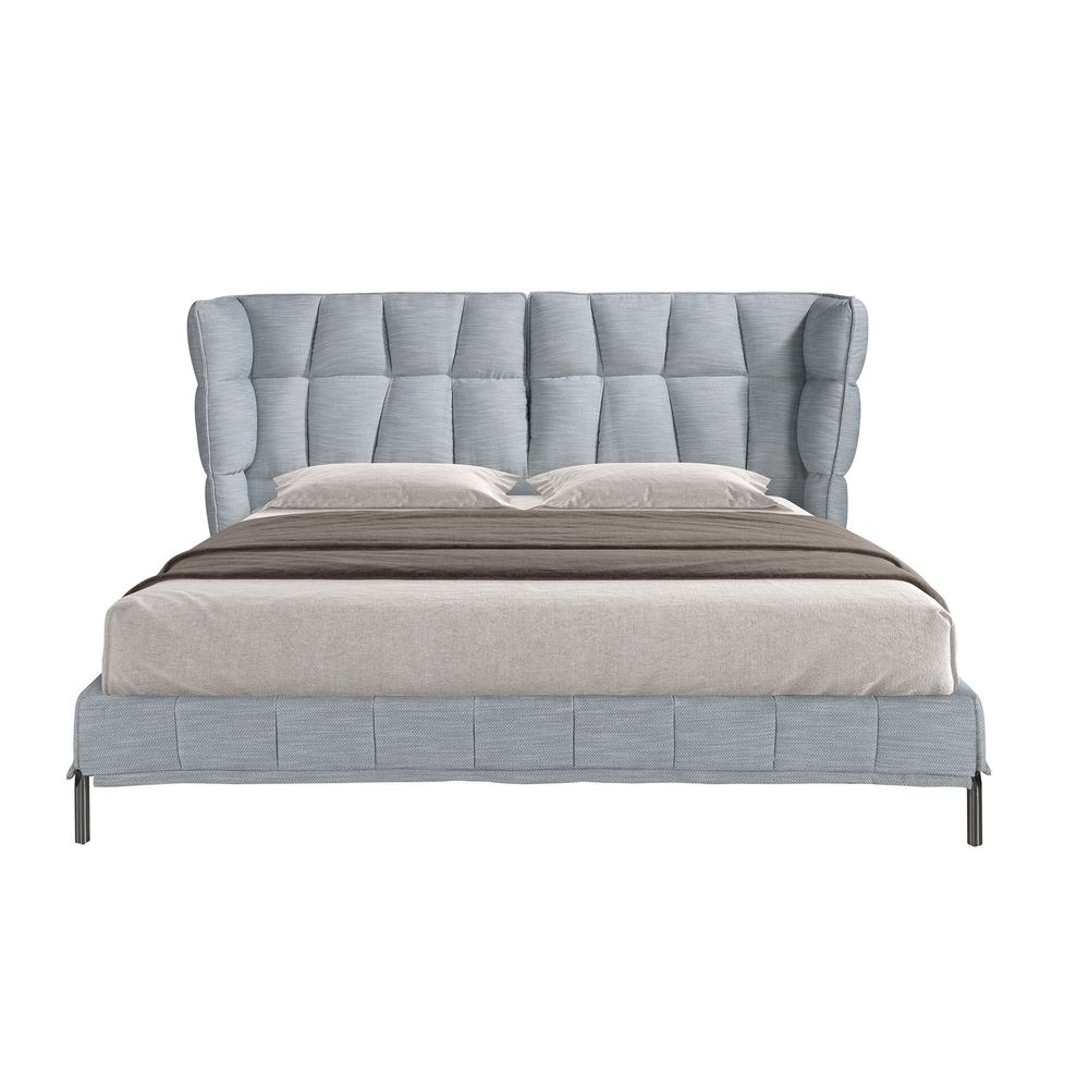 Lits - Lit en tissu gris-bleu clair - ANGEL CERDÁ