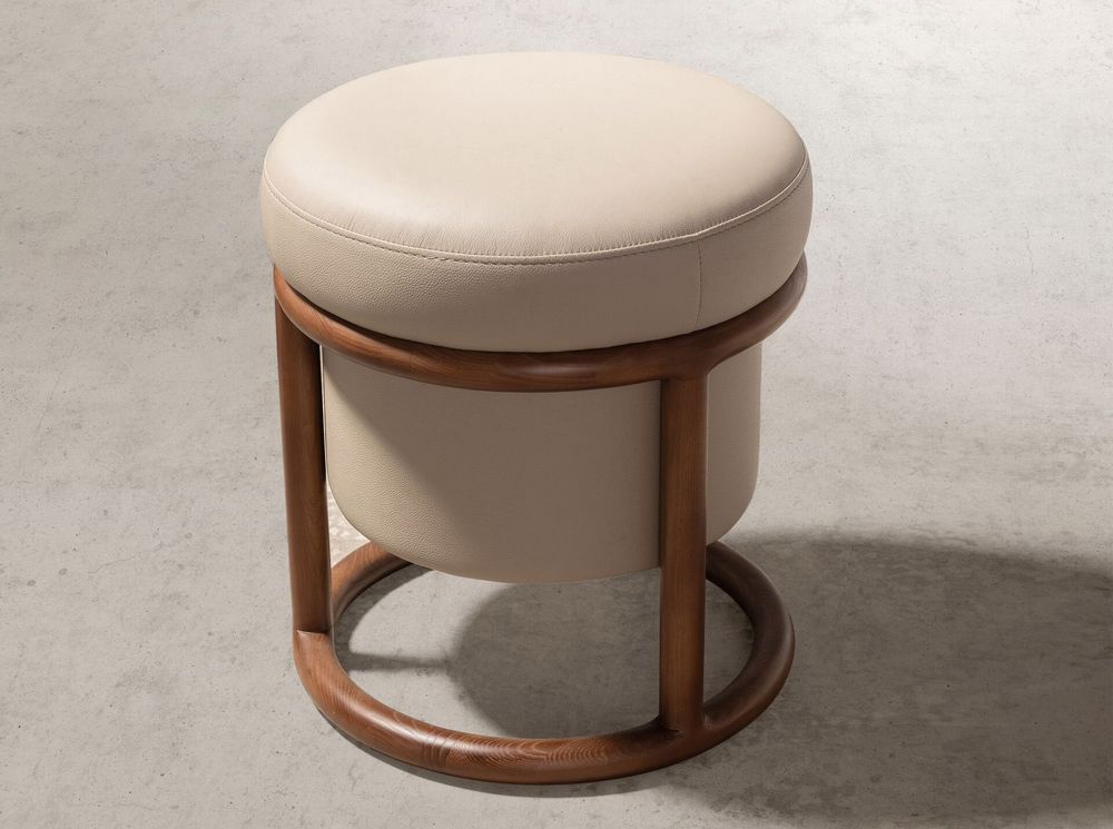 Bancs - Pouf en simili cuir vison - ANGEL CERDÁ