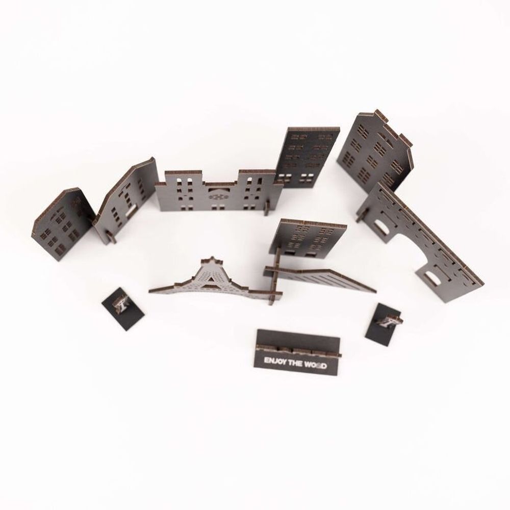 Customizable objects - Wooden DIY Memory City Kit - ENJOY THE WOOD