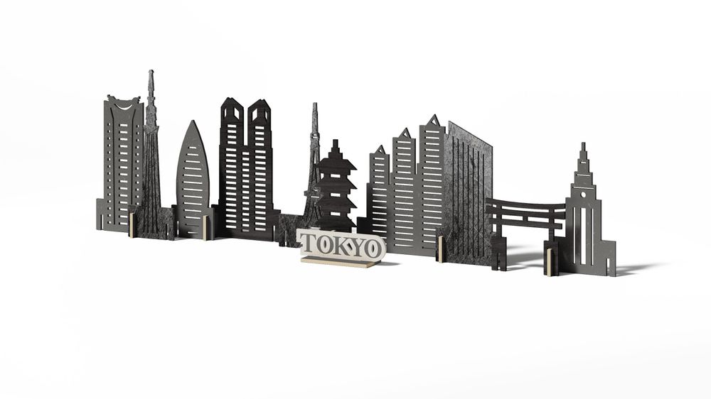 Customizable objects - Wooden DIY Memory City Kit - ENJOY THE WOOD