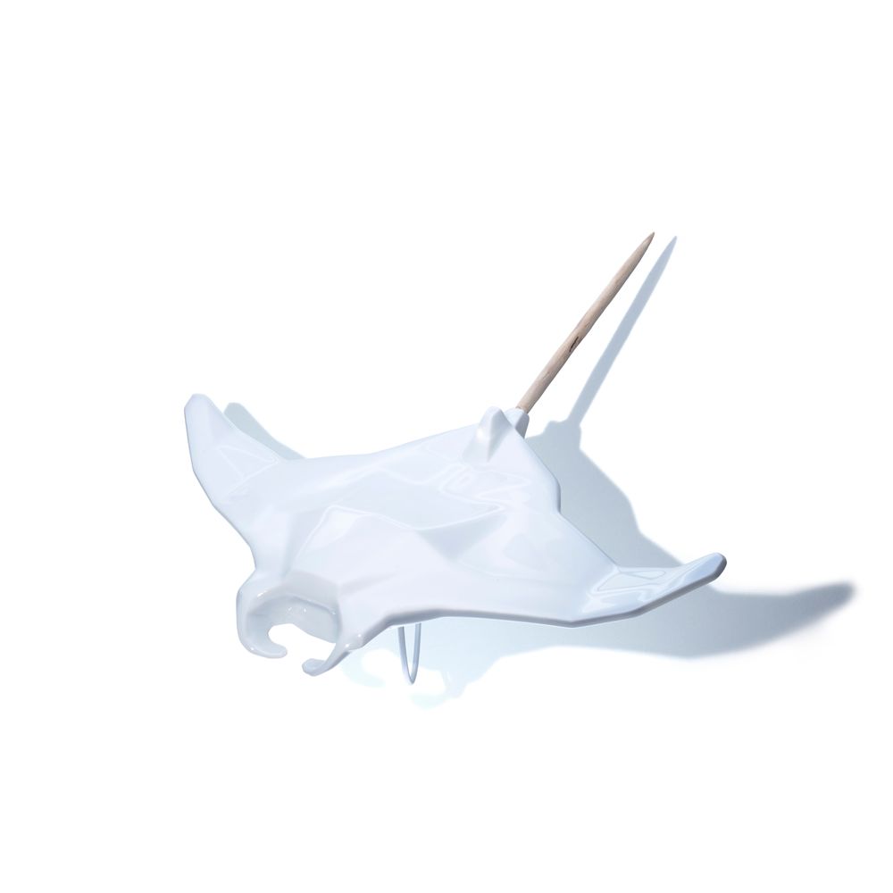 Chambres d'hôtels - Sculpture en porcelaine – Raie Manta Blanche - OCEANSTORE DESIGN