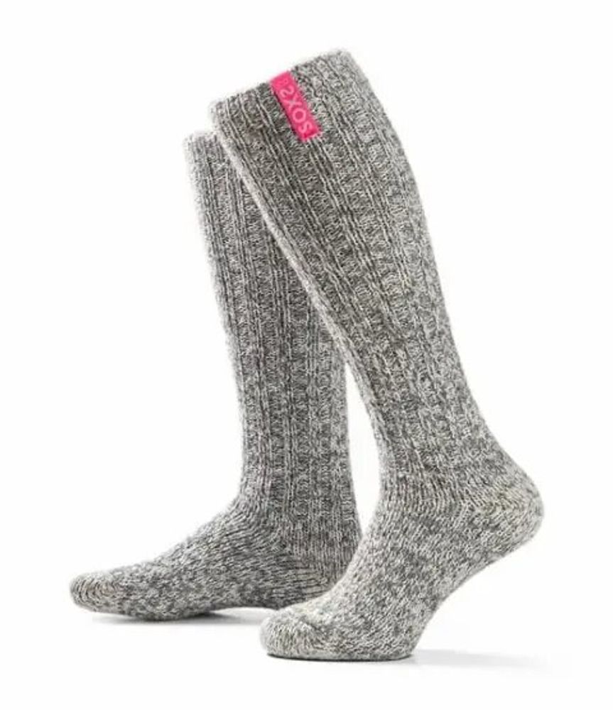 Chaussettes - Chaussettes - Originals, mi-hautes, laine grise, bubble gum, 37-41 - SOXS.CO