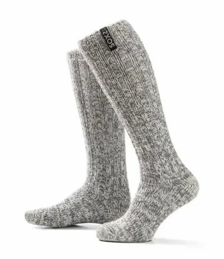 Chaussettes - Chaussettes - Originals, hauteur genou, laine grise, noir jais, 42-46 - SOXS.CO