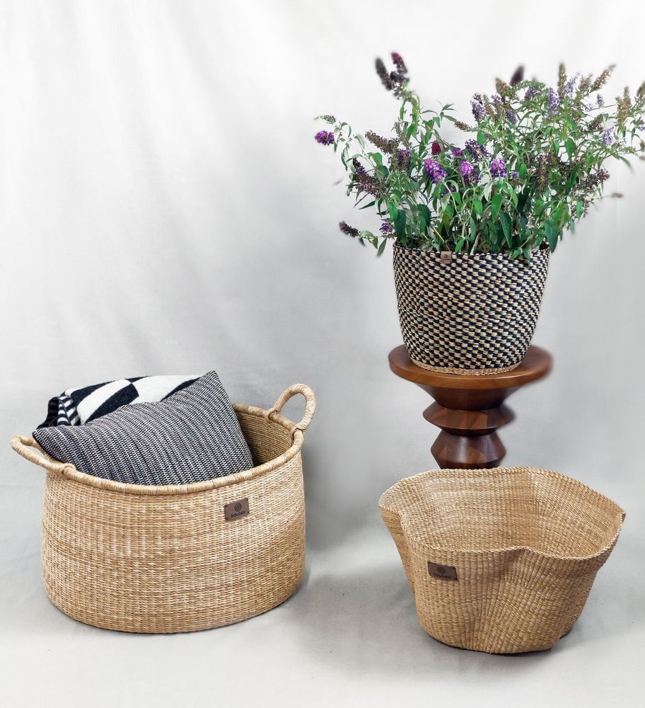 Objets de décoration - Panier Sitso Wave | Panier de rangement et de sol | Sculptur | Naturel - SOLOKO