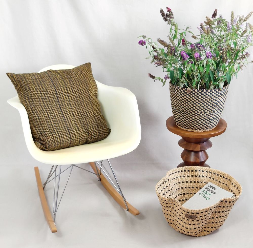 Objets de décoration - Sitso Wave Basket| Panier de rangement | Sculptur | Checker Blue - SOLOKO