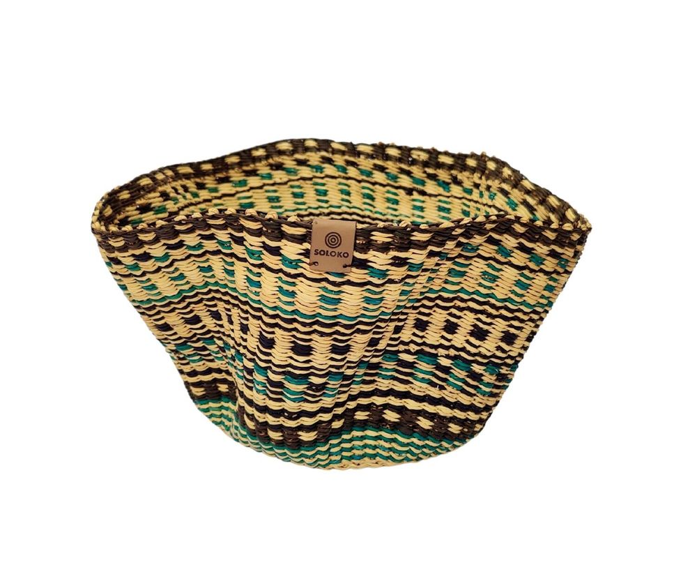 Objets de décoration - Panier Sitso Wave petit | Panier de rangement | Sculptur | bleu brun - SOLOKO