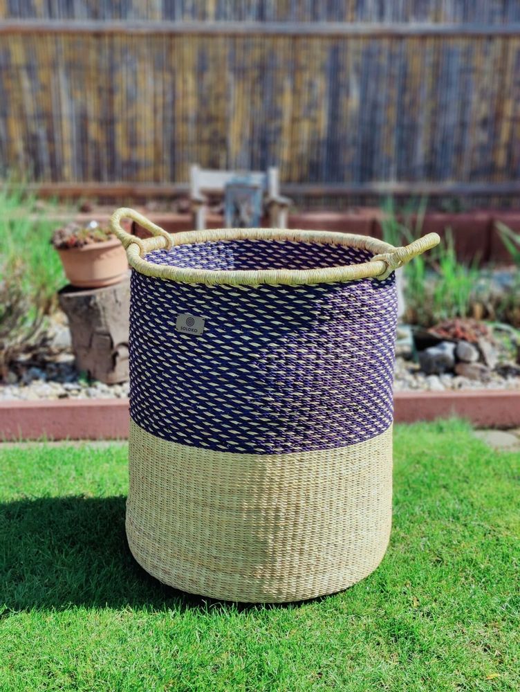 Objets de décoration - Panier à linge Enyo | Panier de rangement | Bleu naturel - SOLOKO