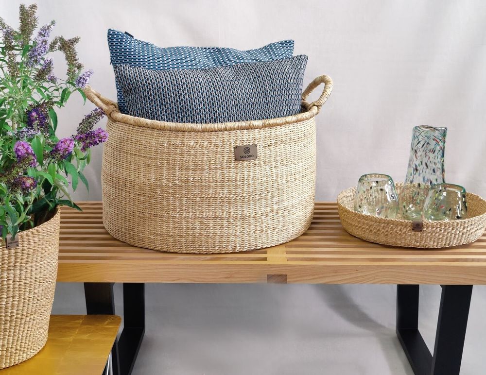 Objets de décoration - Panier de rangement Enyo | Panier de sol | Naturel - SOLOKO