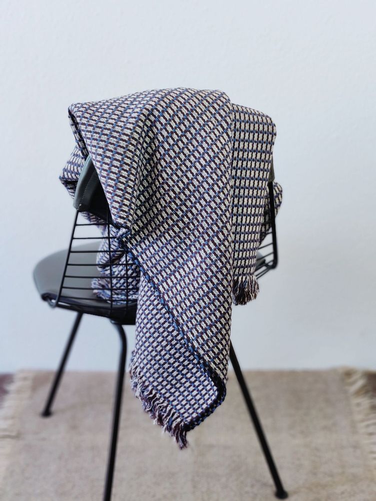 Plaids - Couverture tissée à la main | Ability Skyblue Brown | Plaid | Kente - SOLOKO