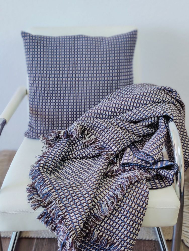 Plaids - Couverture tissée à la main | Ability Skyblue Brown | Plaid | Kente - SOLOKO
