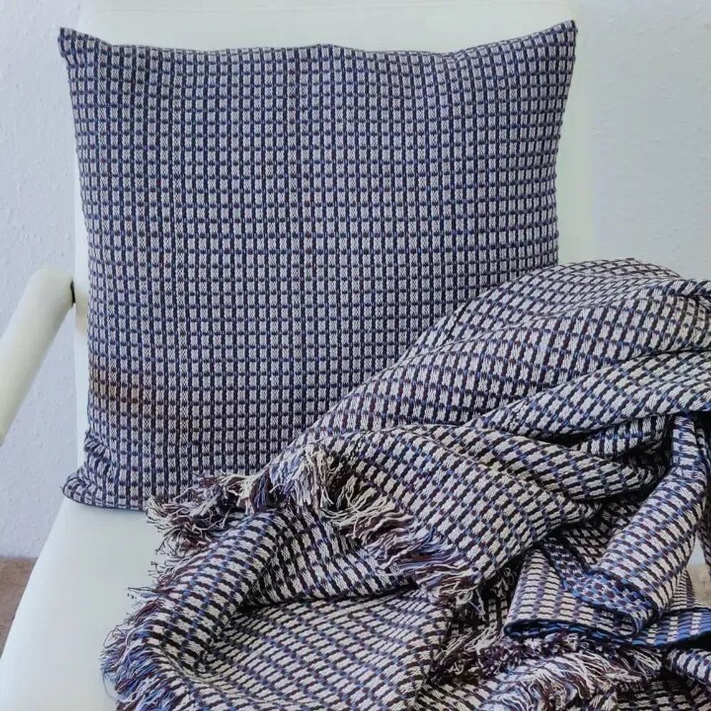 Coussins textile - Housse de coussin tissée à la main | Ability skyblue brown - SOLOKO