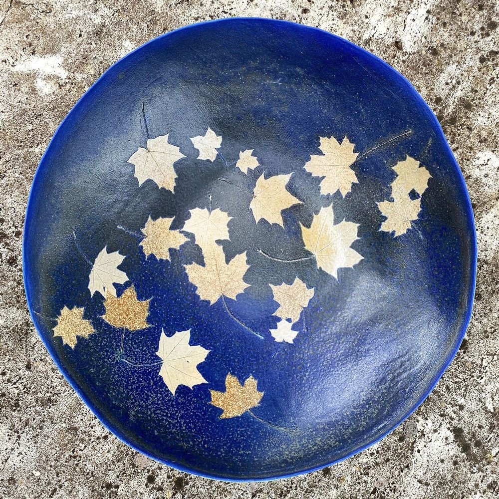 Objets de décoration - Très grande coupe érable sur ciel de nuit - CÉRAMIQUE HELENE RAYMOND