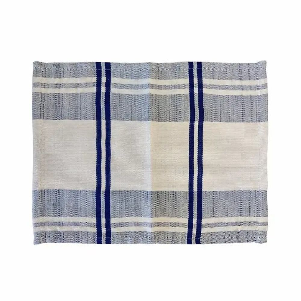 Sets de table - Set de table et serviette tissés à la main | Anloga Beige Blue - SOLOKO