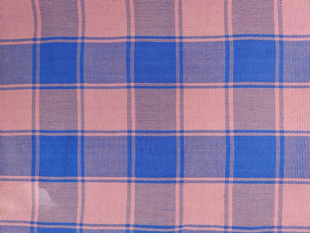 Nappes - Kevi Nappe tissée à la main en coton | Bleu ciel, rose - SOLOKO