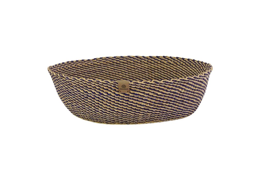 Corbeilles - Venyo High - Panier de table tissé | Panier à fruits + à pain | Bleu - SOLOKO