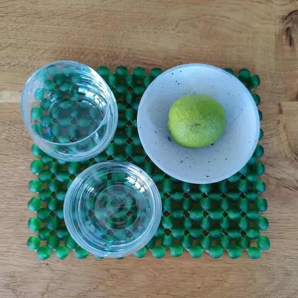 Dessous de plat - Napperon en verre Nunana | Dessous-de-plat | Napperon en Beads | Vert - SOLOKO