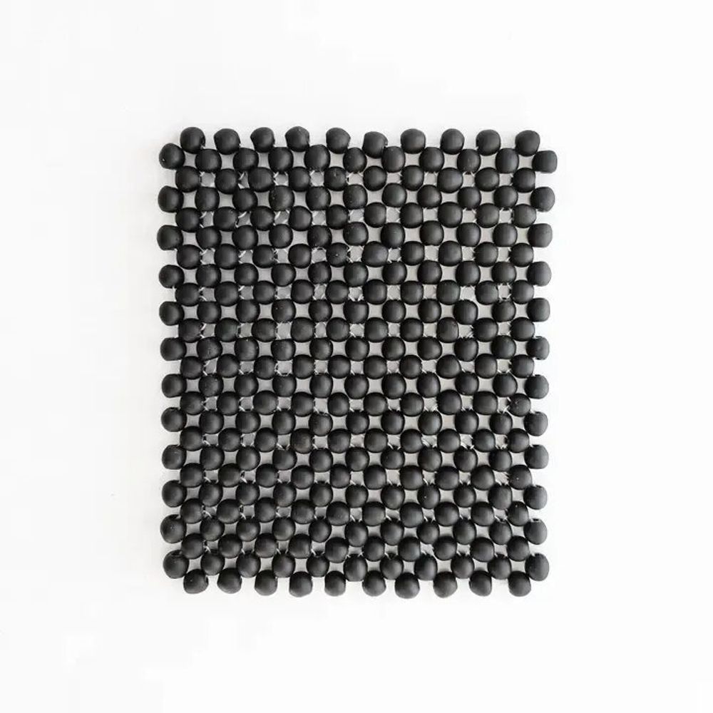 Table mat - Nunana Glass Table Mat | Trivet | Beads Glass Mat | Black - SOLOKO