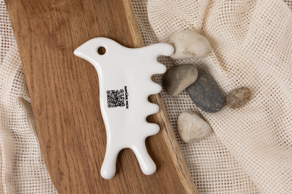 Cosmétiques - [Dia Lento] Pochette gua-sha en céramique avec hirondelle et coton - SEOUL DESIGN FOUNDATION