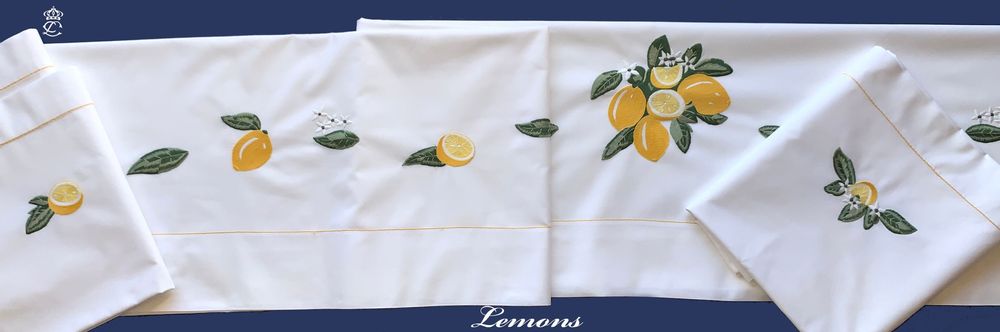 Linge de lit - CITRONS DE MENTON - LINHO DO CASTELO - LIN DE CHATEAU