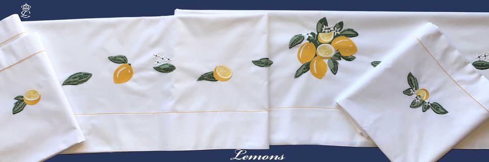 Linge de lit - CITRONS - LINHO DO CASTELO - LIN DE CHATEAU