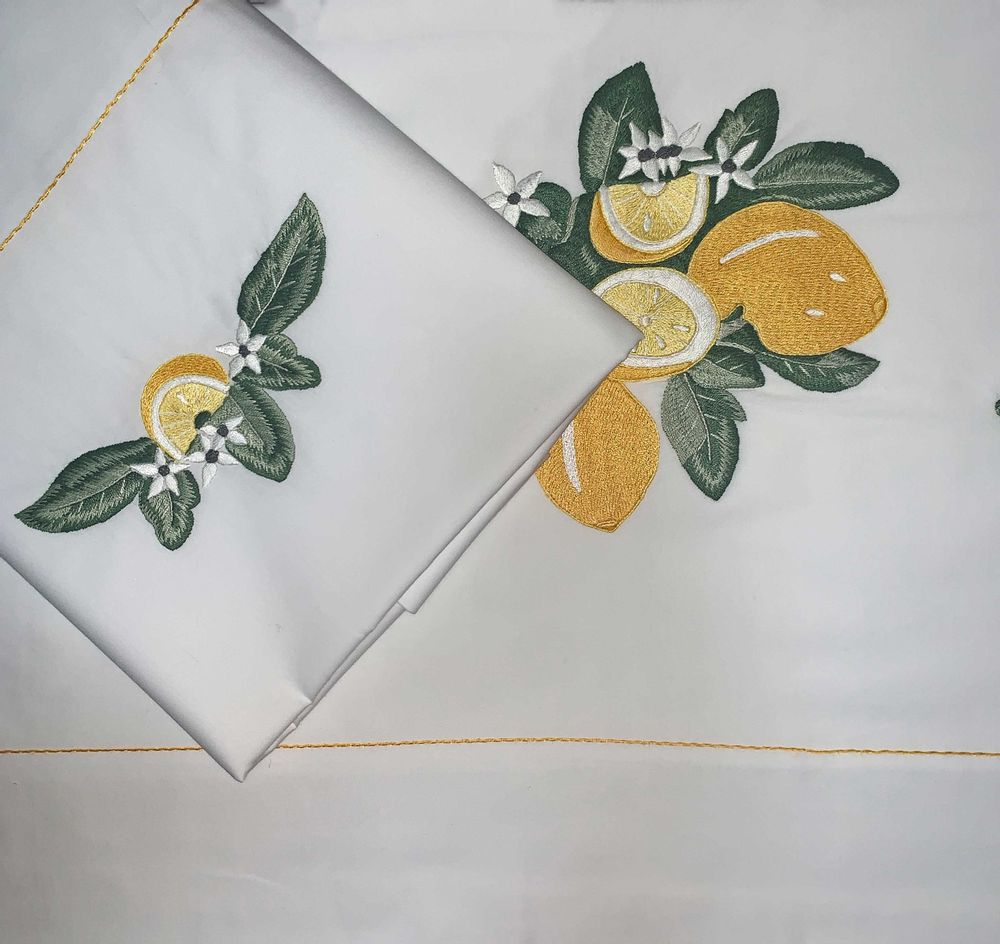 Linge de lit - CITRONS - LINHO DO CASTELO - LIN DE CHATEAU